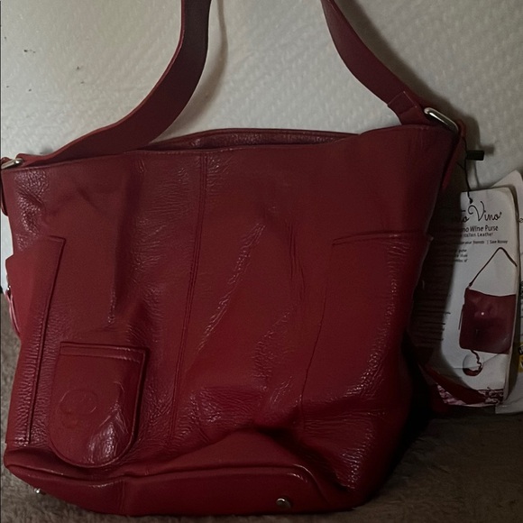 Red Leather Shoulder Bag the milano wine purse Genuine Ltalian Leather